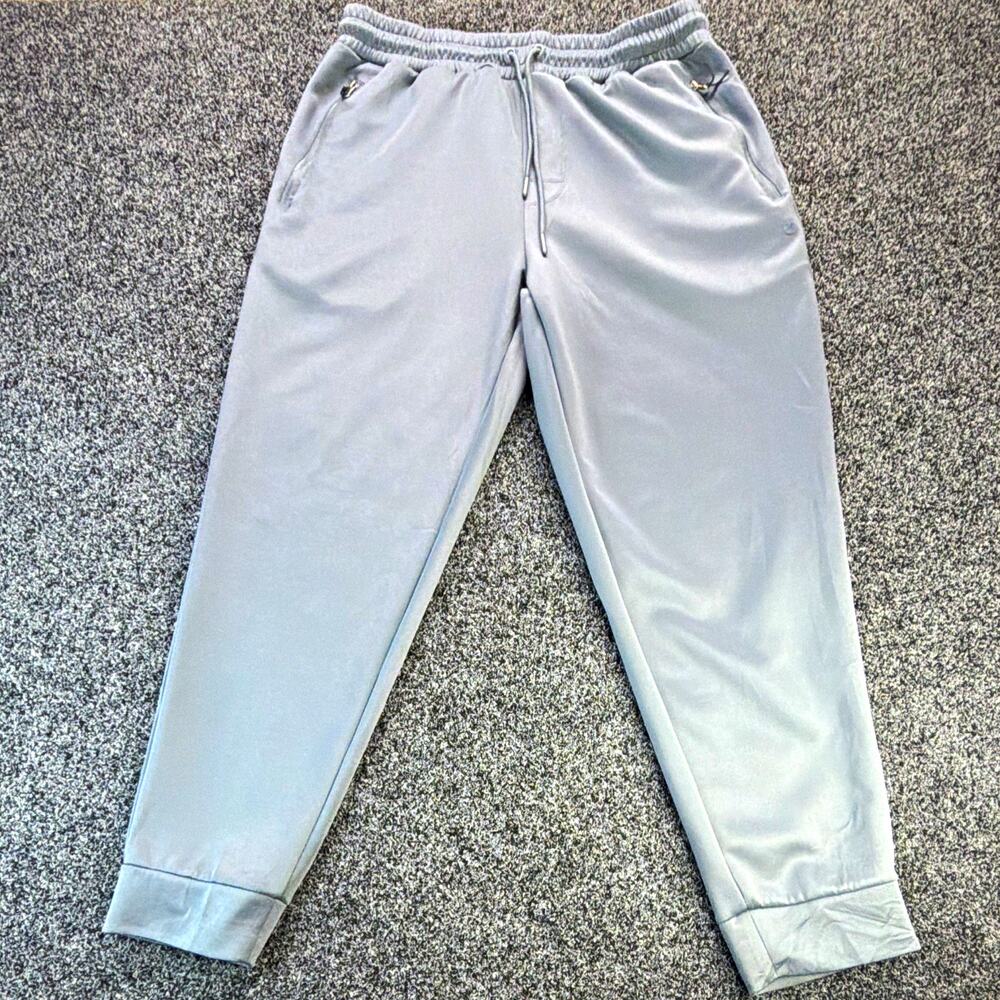 RBX Men's L Gray Jogger Pants Drawstring Elastic Waist Zip Pocket Pockets